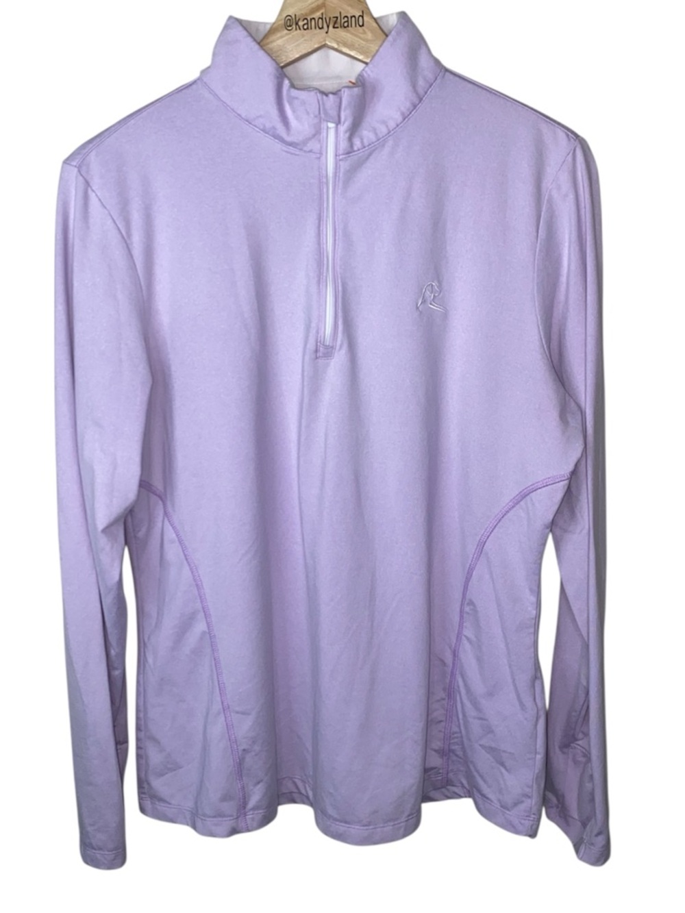 RHOBACK Shirt Womens Purple Mock Neck 1/4 Zip Golf Pullover Tagless Stretch